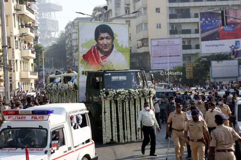 Singing Legend Lata Mangeshkar Funeral Photos