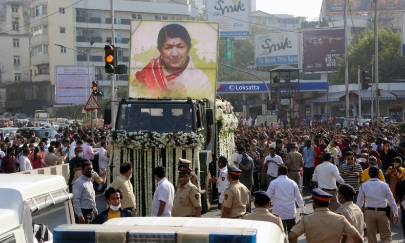 Singing Legend Lata Mangeshkar Funeral Photos