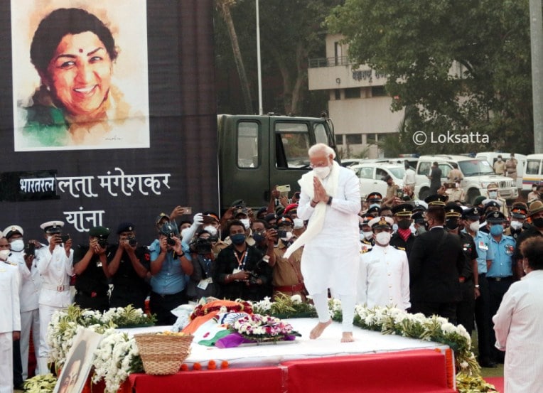 Singing Legend Lata Mangeshkar Funeral Photos