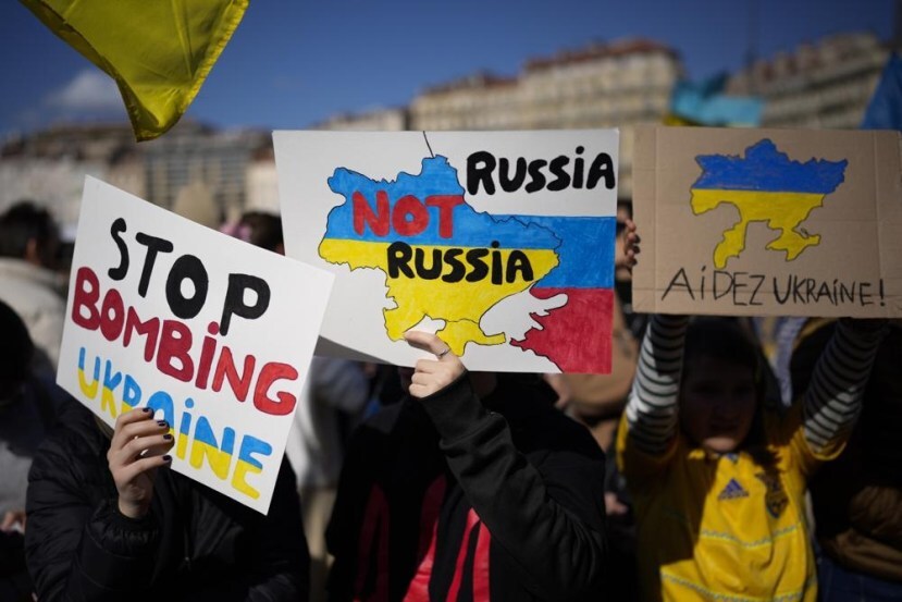 Photos show protesters across the world calling on Putin to stand down as Russia continues its assault on Ukraine