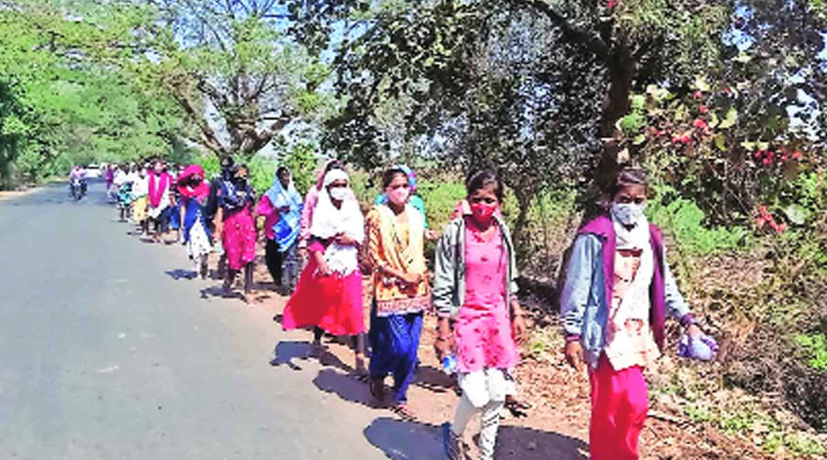 नंदुरबार जिल्ह्यातील मांडवीहून तळोद्याकडे निघालेल्या विद्यार्थिनी