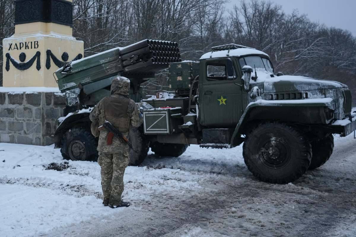 Russian military multiple rocket launcher