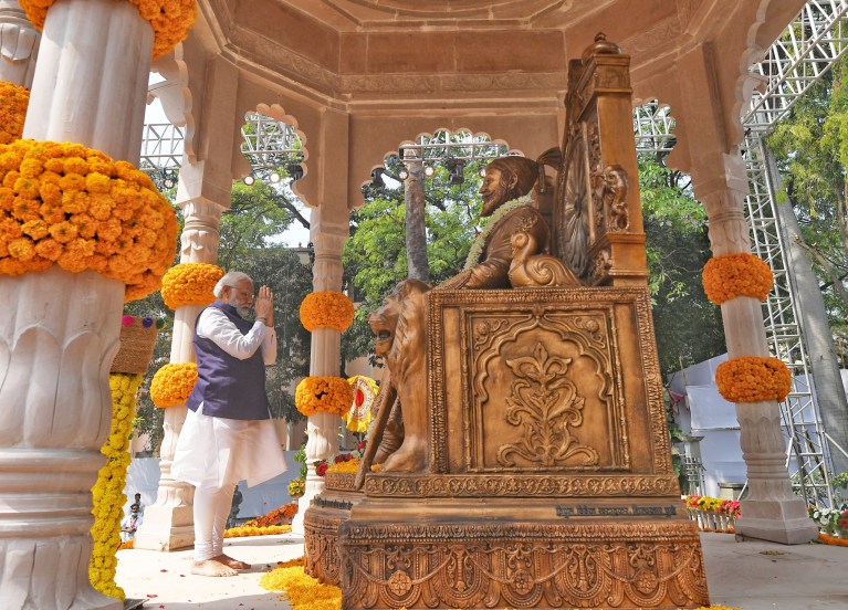 Chhatrapati Shivaji Maharaj Sculpture PM Narendra Modi Pune
