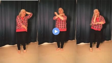 या व्हिडीओमध्ये ६३ वर्षांची एक महिला 'हलामिथी हबीबो' या गाण्यावर नाचताना दिसत आहे. (Photo : Instagram / @ravi.bala.sharma)