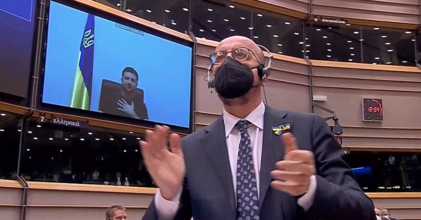 Prove youre with Ukraine volodymyr zelenskyy speech in European Parliament on Russian attack