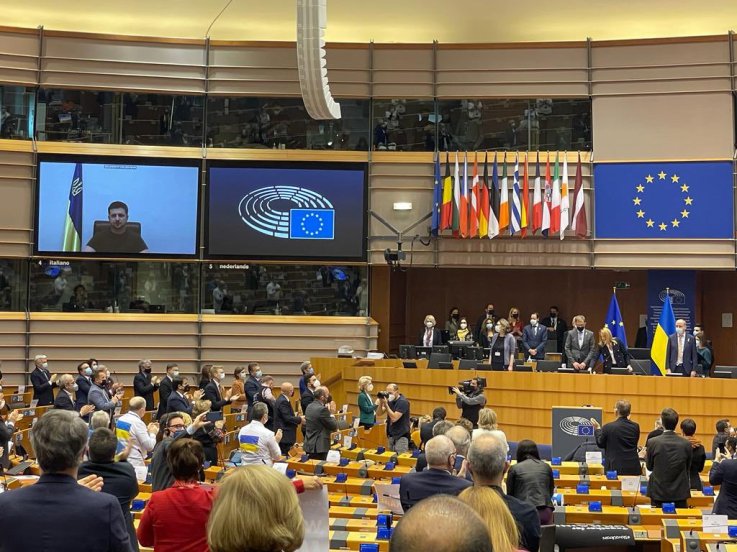 Prove youre with Ukraine volodymyr zelenskyy speech in European Parliament on Russian attack