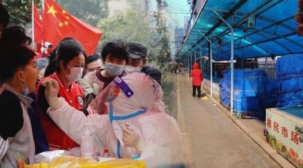 शनिवारी चीनमध्ये कोरोना विषाणूच्या दैनंदिन प्रकरणांची नोंद झाली, जी दोन वर्षांतील सर्वाधिक संख्या आहे. (Photo : AP)