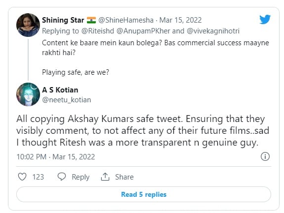 Riteish Deshmukh Trolled For Tweet About The Kashmir Files