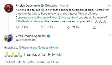 Riteish Deshmukh Trolled For Tweet About The Kashmir Files