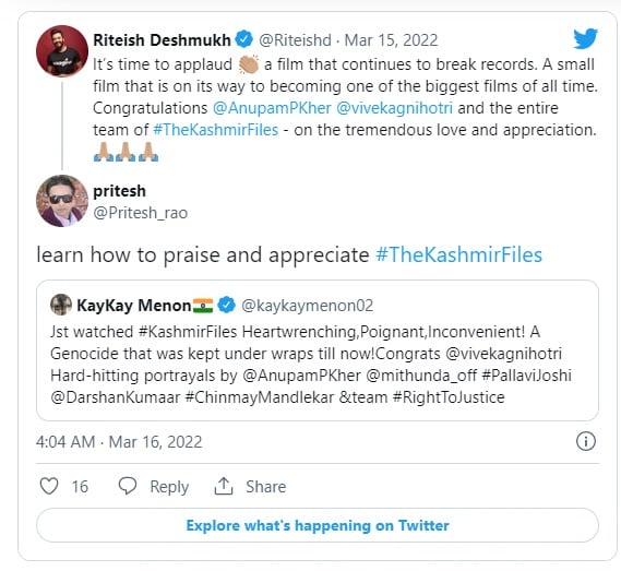 Riteish Deshmukh Trolled For Tweet About The Kashmir Files
