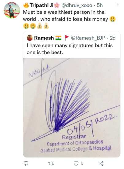 Weird Signature Photo Goes Viral Users Did Hilarious Comment On It