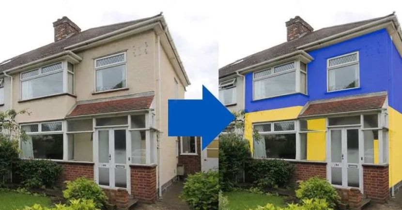 uk couple paint house to supprt ukraine (2)