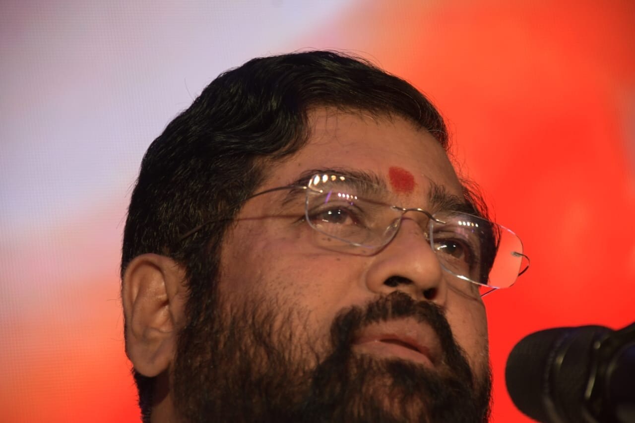 Shivsena Minister Eknath Shinde Emotional At at music launch of Dharmaveer