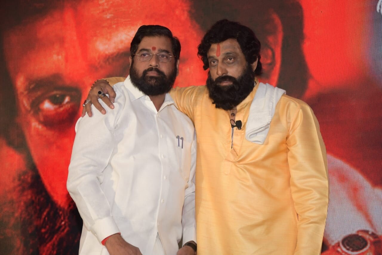 Shivsena Minister Eknath Shinde Emotional At at music launch of Dharmaveer