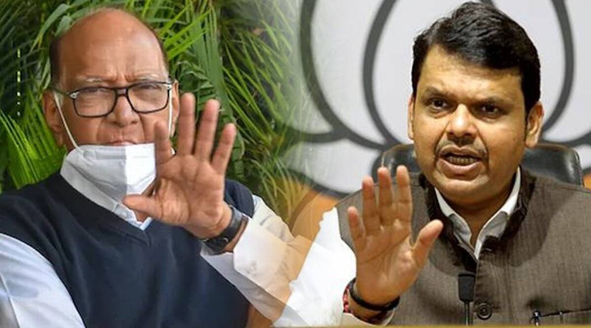 Devendra Fadanvis Slams NCP Chief Connecting different statements of Sharad Pawar with constitution