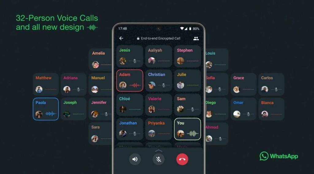 व्हॉट्सअ‍ॅपवर व्हॉईस कॉल अंतर्गत तुम्ही एकाच वेळी ३२ लोकांना कसे कनेक्ट करू शकता हे जाणून घ्या. (Photo : Whatsapp)