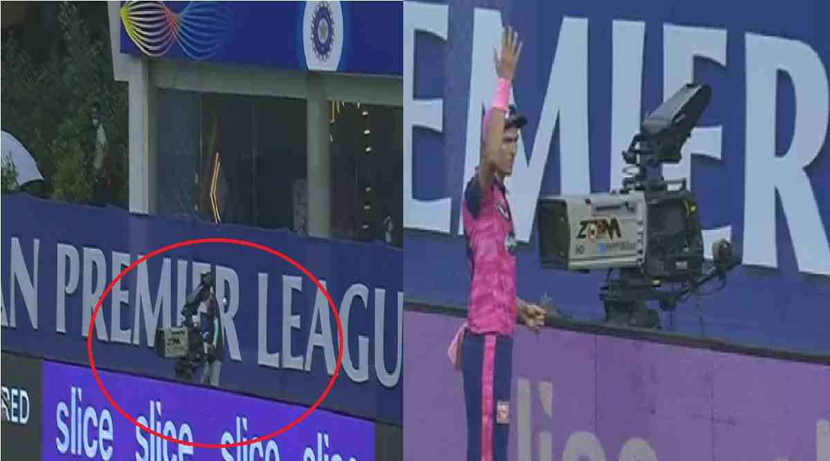 mi vs rr cameraman injured