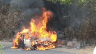 wai pachgani pasarani ghat car burnt