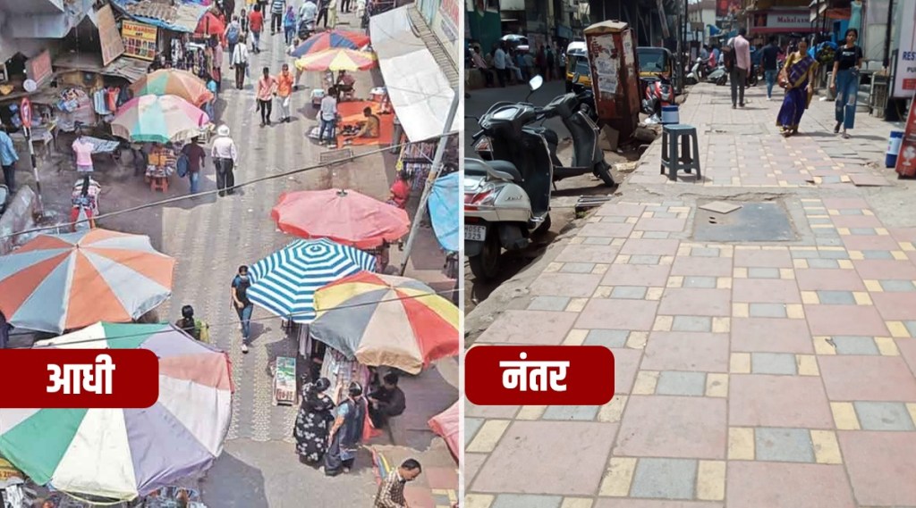 KDMC Actions against road vendors outside Dombivli Railway Station