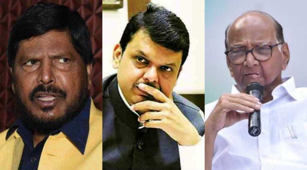 Ramdas Athawale Devendra Fadnavis Sharad Pawar