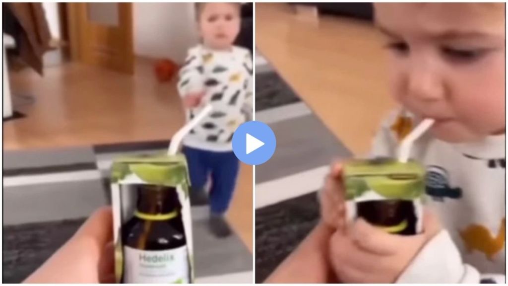 Viral Video Mother tries hard to give medicine to child