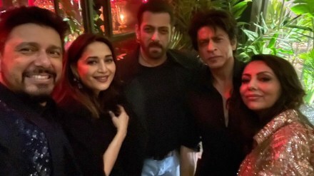 madhuri dixit, salman khan, shahrukh khan, gauri khan, dr shreeram nene, karan johar birthday party,