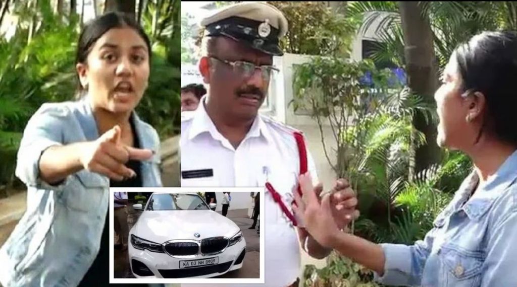 BJP MLA Aravind Nimbavali Daughter Jumps Signal In BMW Allegedly Misbehaves With Cops