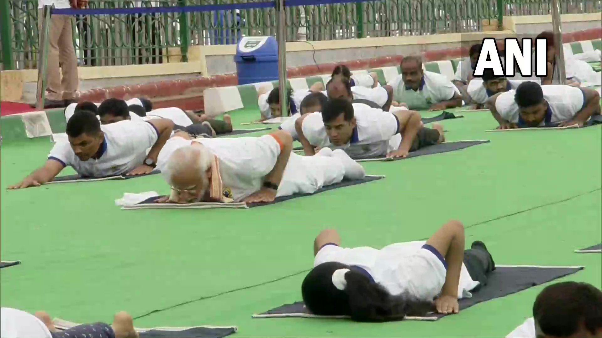 International Yoga Day 2022 PM Narendra Modi perform yoga aasans photos