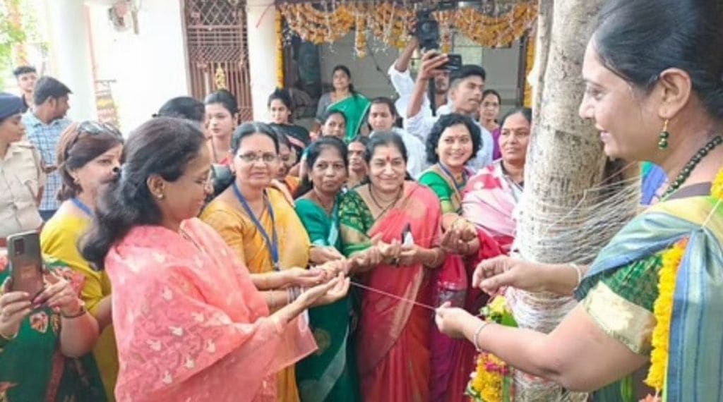 NCP Supriya Sule Celebrates vat purnima with widows