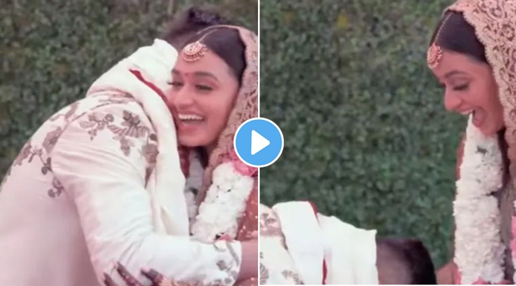 At the wedding ceremony, the desi husband touched the bride's feet