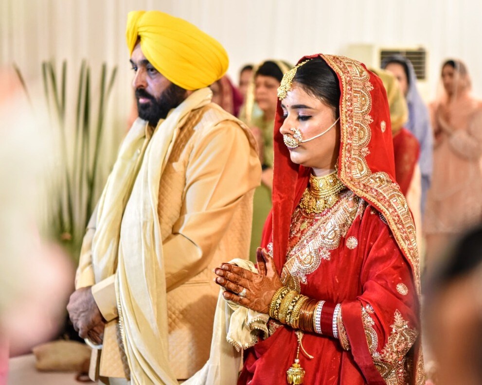 punjab cm bhagwant mann wedding photos