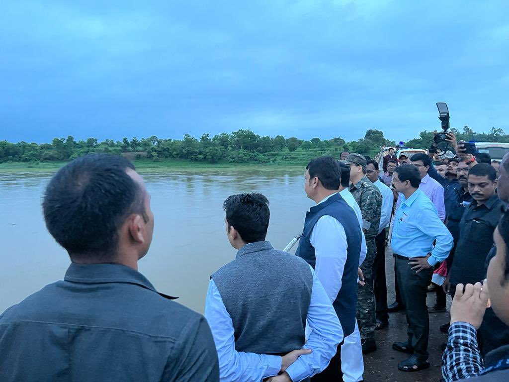 Eknath Shinde Devendra Fadnavis Vidarbha Gadchiroli Flood