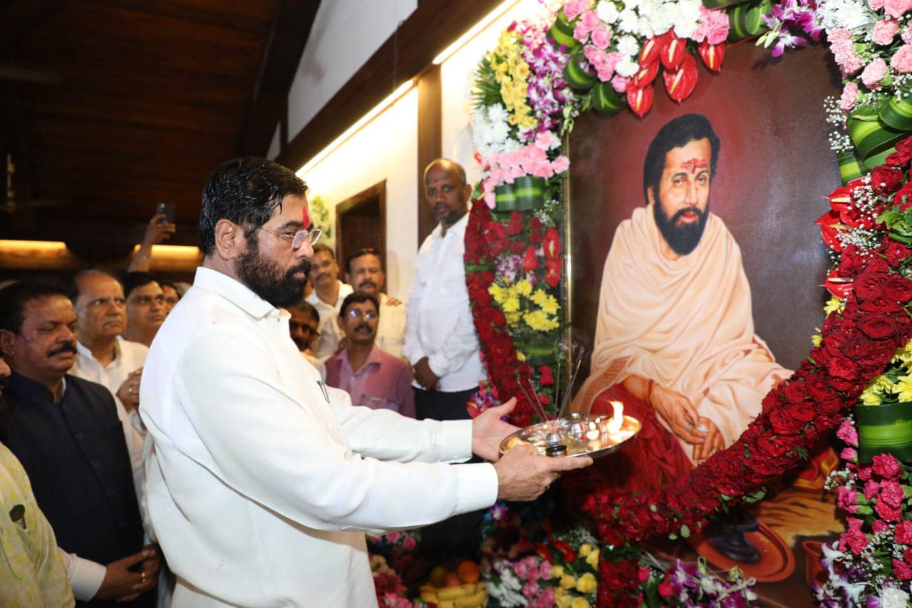 Eknath Shinde Visited Smarak Mumbai Thane Photos