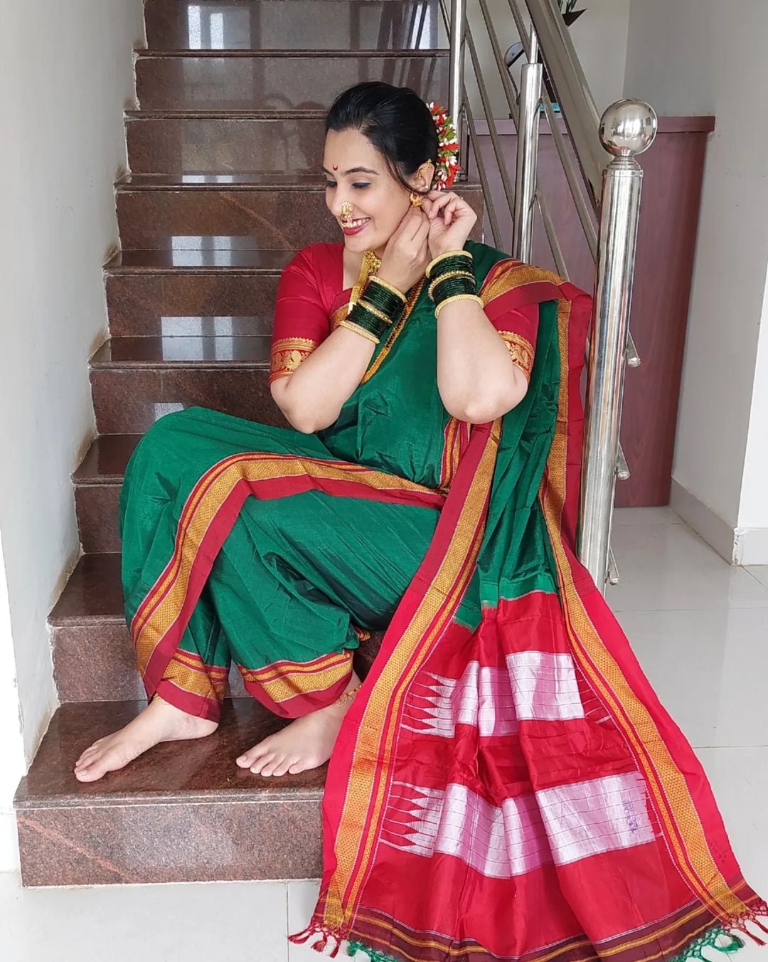 Sai Lokur Nauvari Saree Look Photos