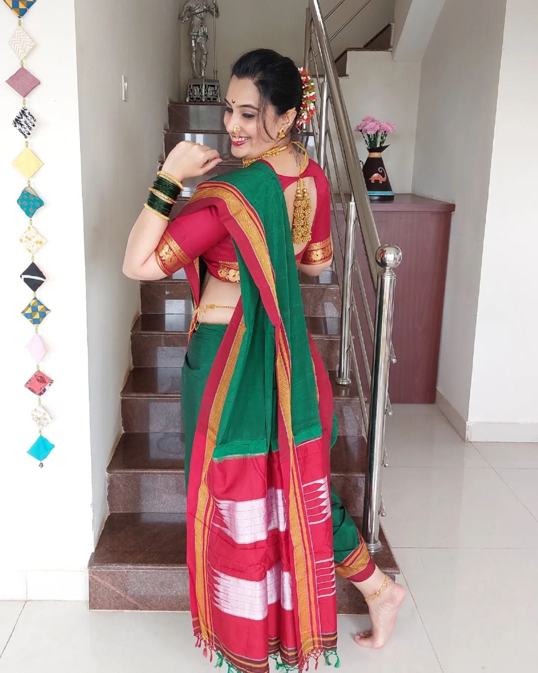 Sai Lokur Nauvari Saree Look Photos