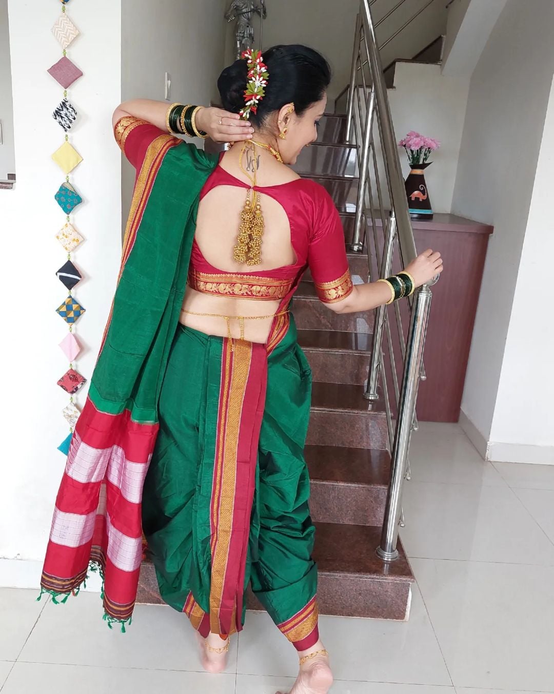 Sai Lokur Nauvari Saree Look Photos