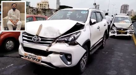 Shivsena MLA Bharat Gogavle car accident eastern express highway