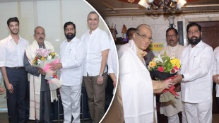 Chief Minister Eknath Shinde visits Shiv Sena senior leaders Manohar joshi and liladhar dahake spb 94