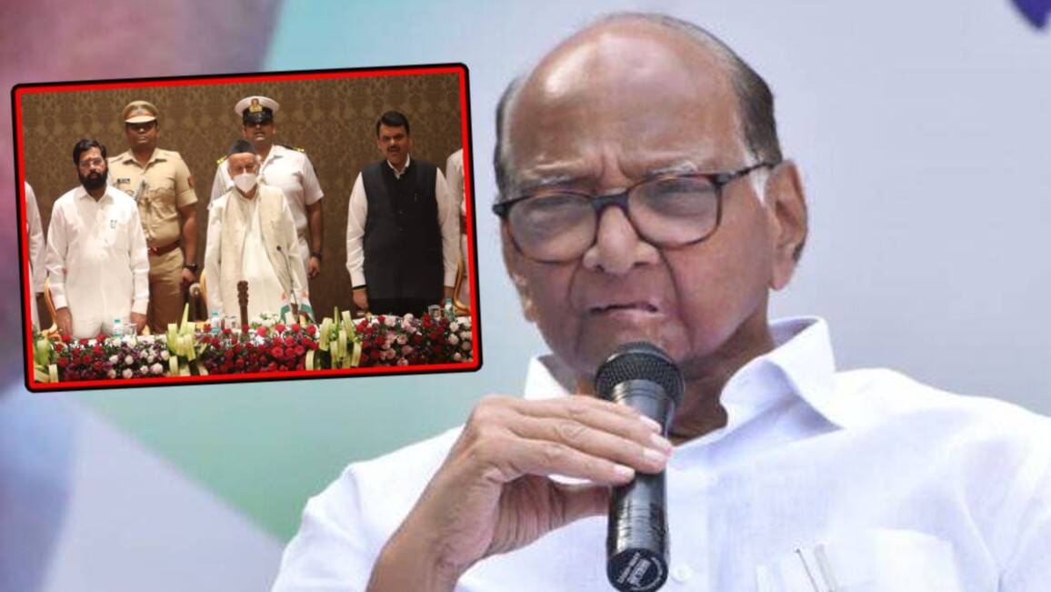 Sharad Pawar Slams CM Eknath Shinde over his Maharashtra tour and not visiting farmers affected by rain give reference of Ajit Pawar