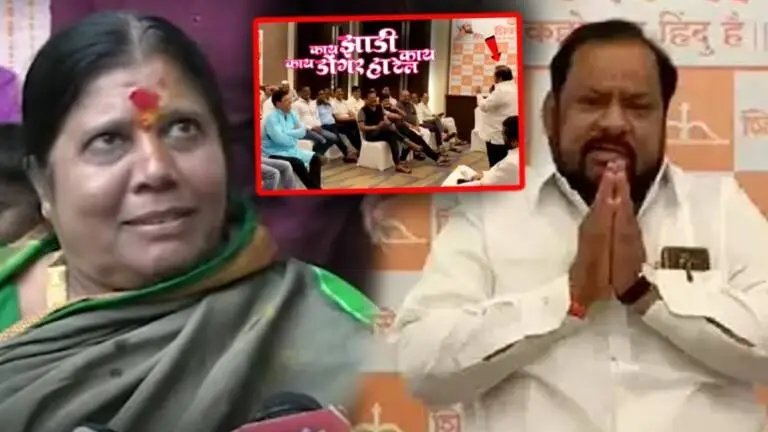 eknath shinde group rebel mla shahaji bapu patil with wife in chala hawa yeu dya talks about why he gave fake gold at time of marriage