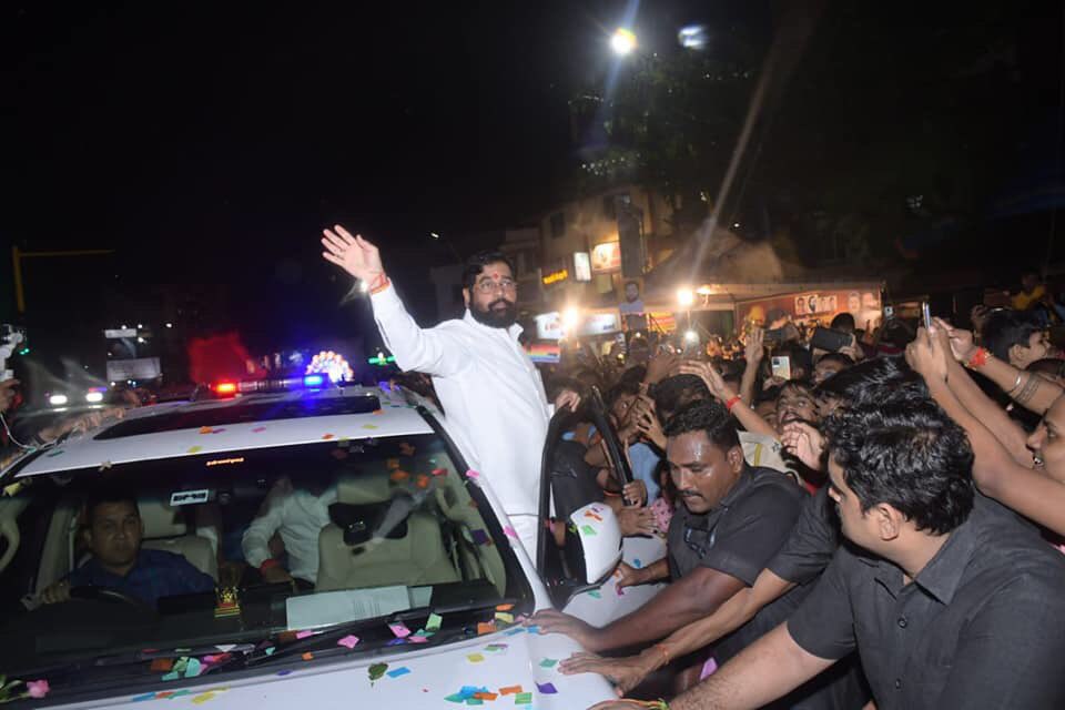 Maharashtra CM Eknath Shinde Felicitated In Thane He Slams Thackeray Sanjay Raut Congress NCP