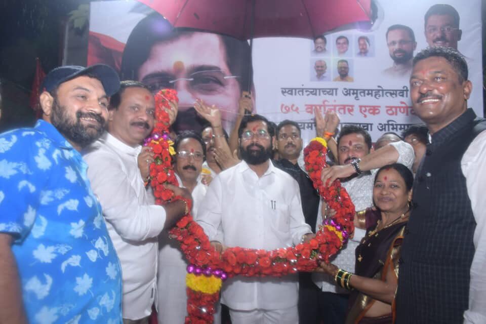 Maharashtra CM Eknath Shinde Felicitated In Thane He Slams Thackeray Sanjay Raut Congress NCP