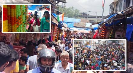 Crowd for shopping in Thane market
