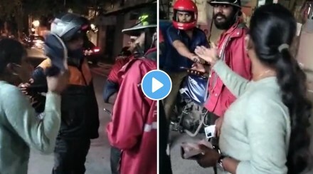Zomato delivery boy beaten by woman with slippers