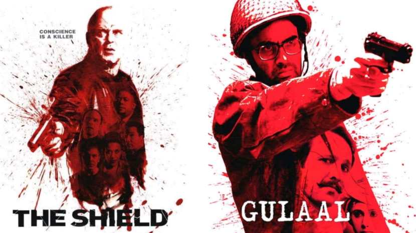 अनुराग कश्यपच्या 'गुलाल'चं पोस्टर 'द शील्ड' या अमेरिकन वेबसीरिजवरुन घेतल्याचं दिसतं.