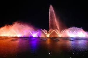 Musical fountain and light show in Futala Lake