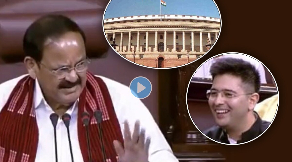 raghav chadha aap mp punjab venkaiah naidu send off speech rajyasabha