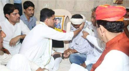 sachin pilot meet dalit boy father