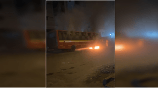 NMMT bus caught fire at Taloja