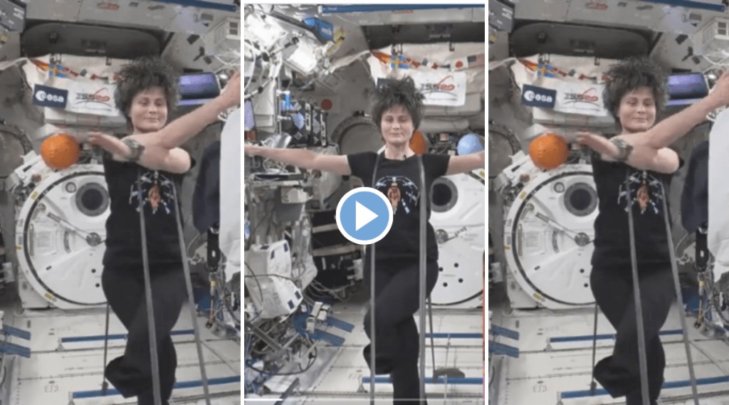 Video: अंतराळात महिला करत होती योगा, शून्य ग्रॅव्हिटीमध्ये असं काही झालं की..पृथ्वीवासी झाले थक्क